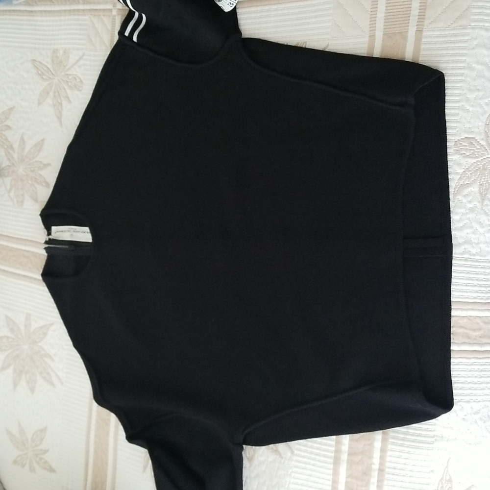 Golden Goose Cyan Striped Sleeve Wool Knitted Sweatshirt Size Small Black - Picture 10 of 11
